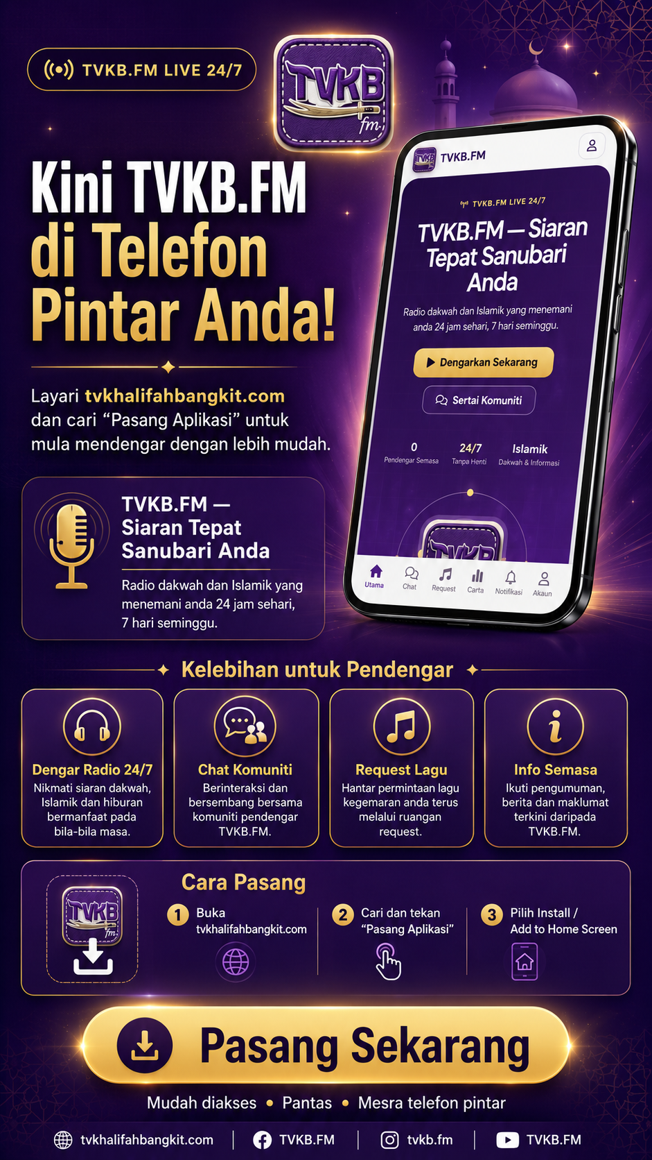 🎧 TVKB.FM Kini Lebih Dekat di Telefon Pintar Anda!